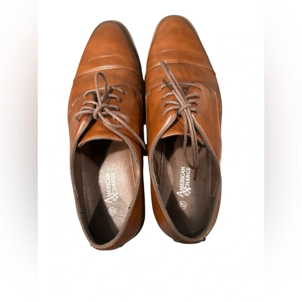 American Exchange Men’s Brown Cap-Toe Dress Shoes – Size 12